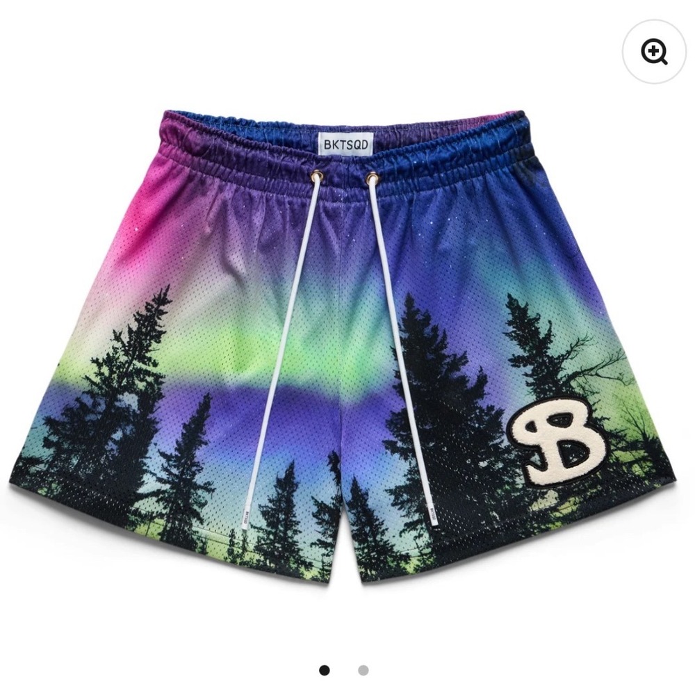 BKTSQD BucketSquad Forest Sky Aurora Mesh Basketball Shorts Small
